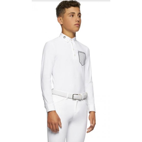 Рубашка для мальчика для выступлений CT Flock Print Pocket, длинный рукав, Cavalleria Toscana Италия