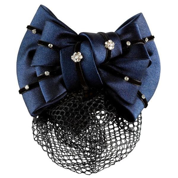 Заколка-бант для волос Satin, с сеточкой, Equitheme Франция