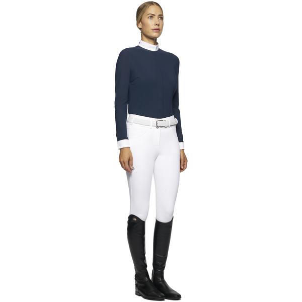 Рубашка женская Elegant Embroidery для соревнований, длинный рукав, Cavalleria Toscana Италия