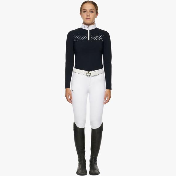 Рубашка для выступлений для девочки CT Flock Print, длинный рукав, Cavalleria Toscana